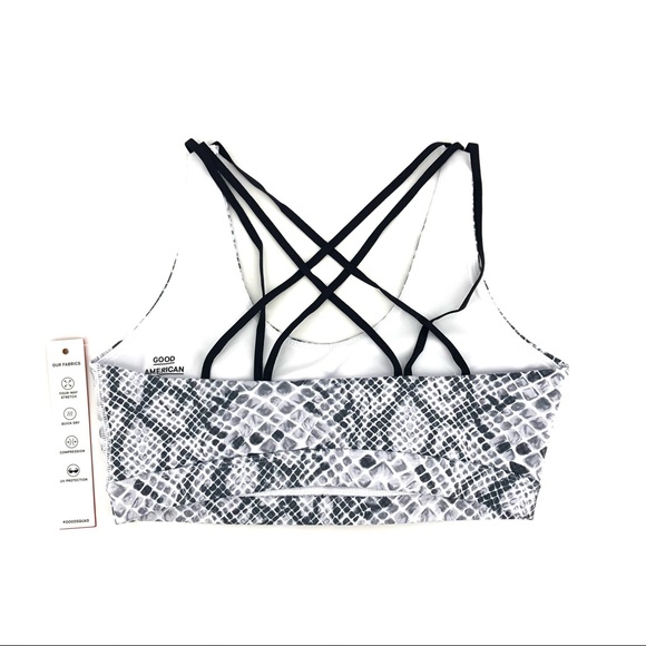 Good American Black White Snakeskin Print Bra - Picture 3 of 7
